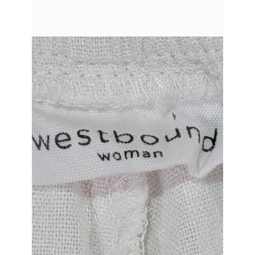 Westbound Woman Linen Capris Womens 2X White Coastal Grandma Resort Wide Leg - Picture 9 of 12